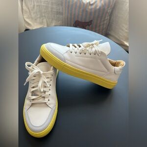 Hirundo White Lemon Yellow Unisex Sneakers Handmade in Portugal EU Size 39